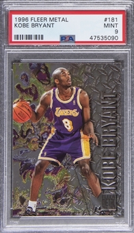 1996-97 Fleer Metal #181 Kobe Bryant Rookie Card - PSA MINT 9